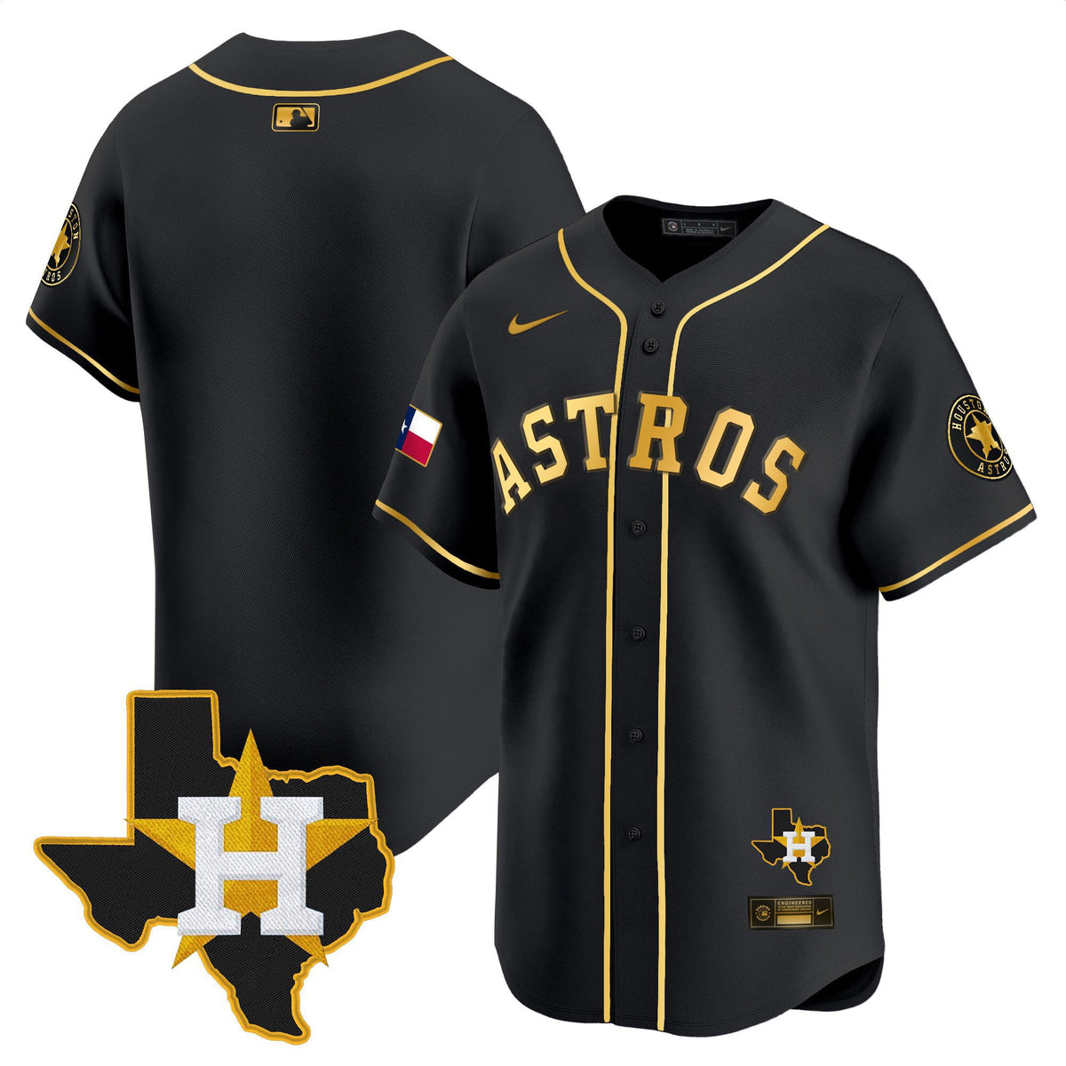Men's Houston Astros Texas Patch Vapor Premier Limited Jersey - All Stitched