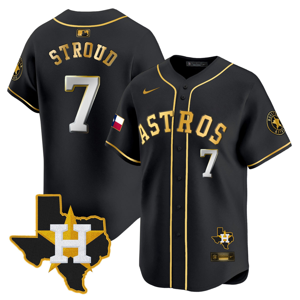 Men's Houston Astros Texas Patch Vapor Premier Limited Jersey - All Stitched