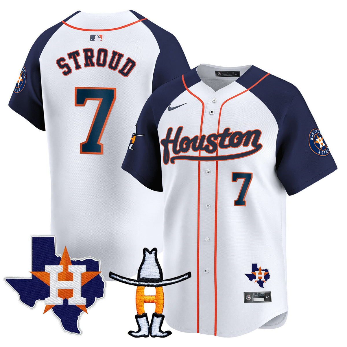 Men's Houston Astros Houston Rodeo Patch Vapor Premier Limited Jersey - All Stitched