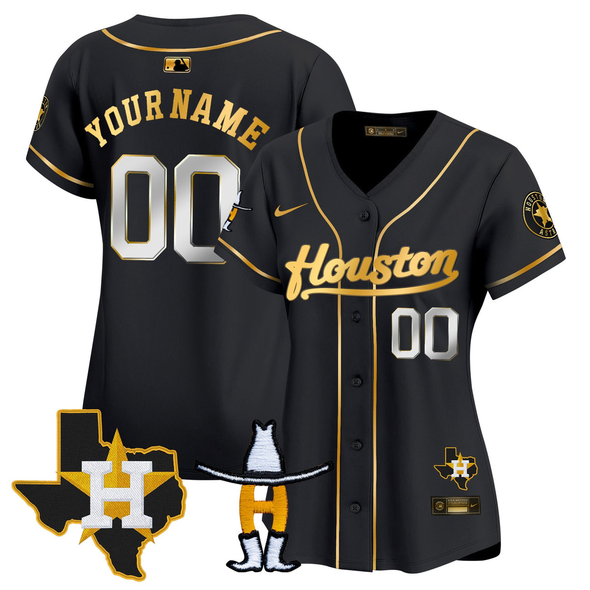 Houston Astros Houston Rodeo Patch Vapor Premier Limited Custom Jersey - All Stitched