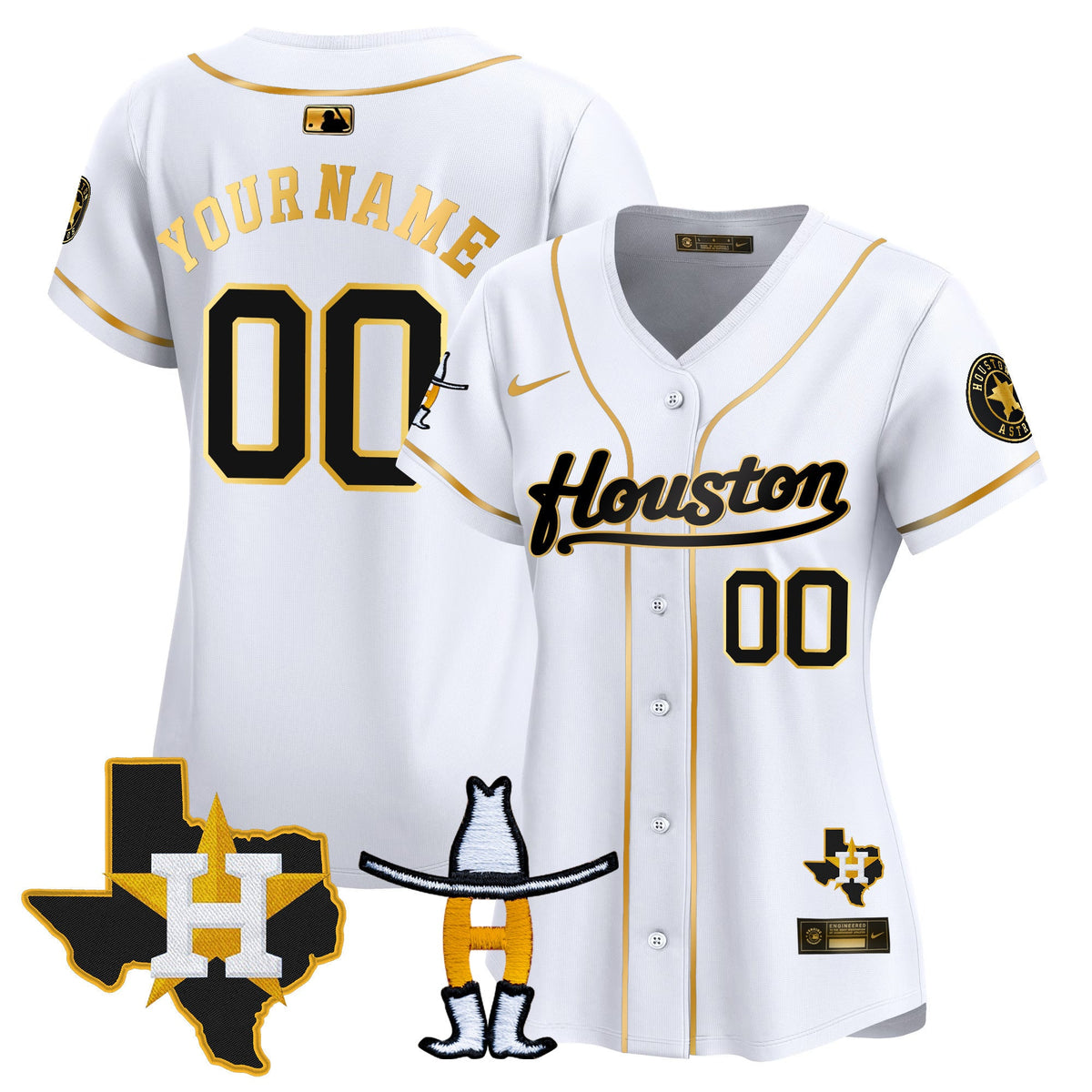 Houston Astros Houston Rodeo Patch Vapor Premier Limited Custom Jersey - All Stitched