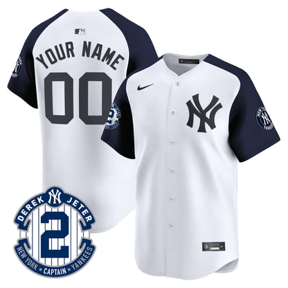 New York Yankees Derek Jeter Patch Vapor Premier Limited Custom Jersey - All Stitched