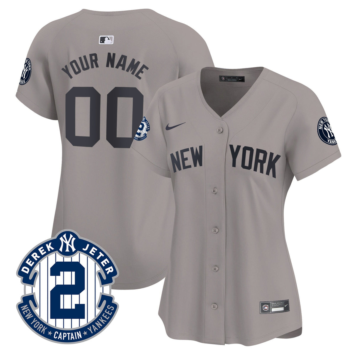 New York Yankees Derek Jeter Patch Vapor Premier Limited Custom Jersey - All Stitched