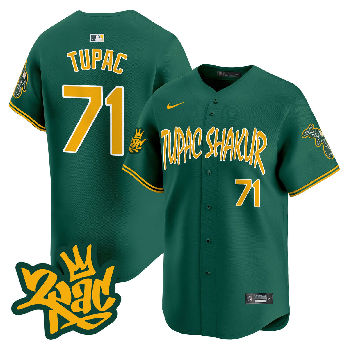 Men's Oakland Athletics Tupac Shakur Vapor Premier Limited Jersey - All Stitched