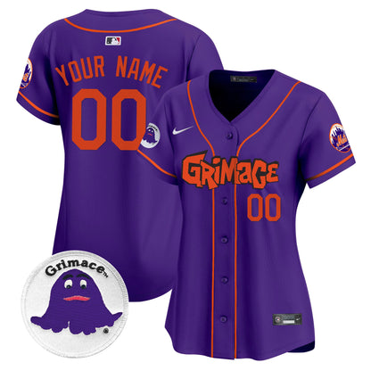 Mets Grimace Vapor Premier Limited Custom Jersey V2 - All Stitched