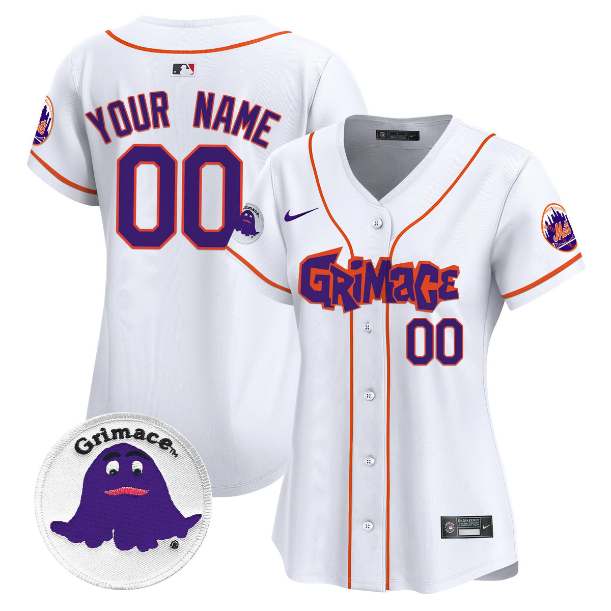 Mets Grimace Vapor Premier Limited Custom Jersey V2 - All Stitched