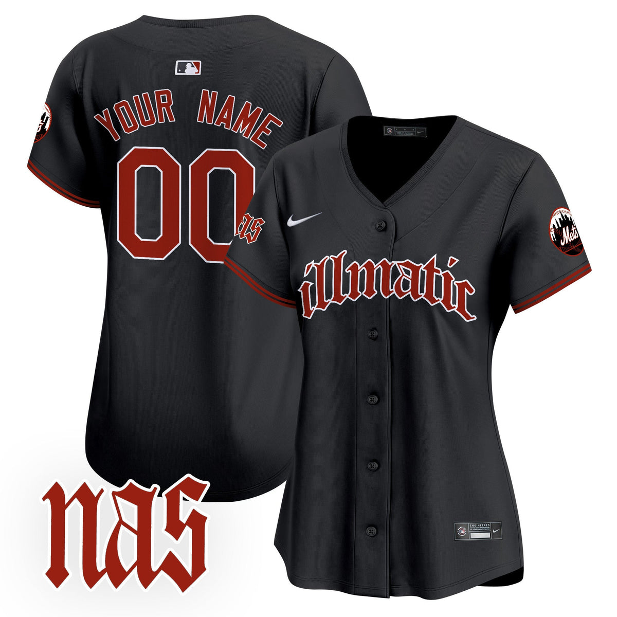 Mets Nas Illmatic Vapor Premier Limited Custom Jersey - All Stitched
