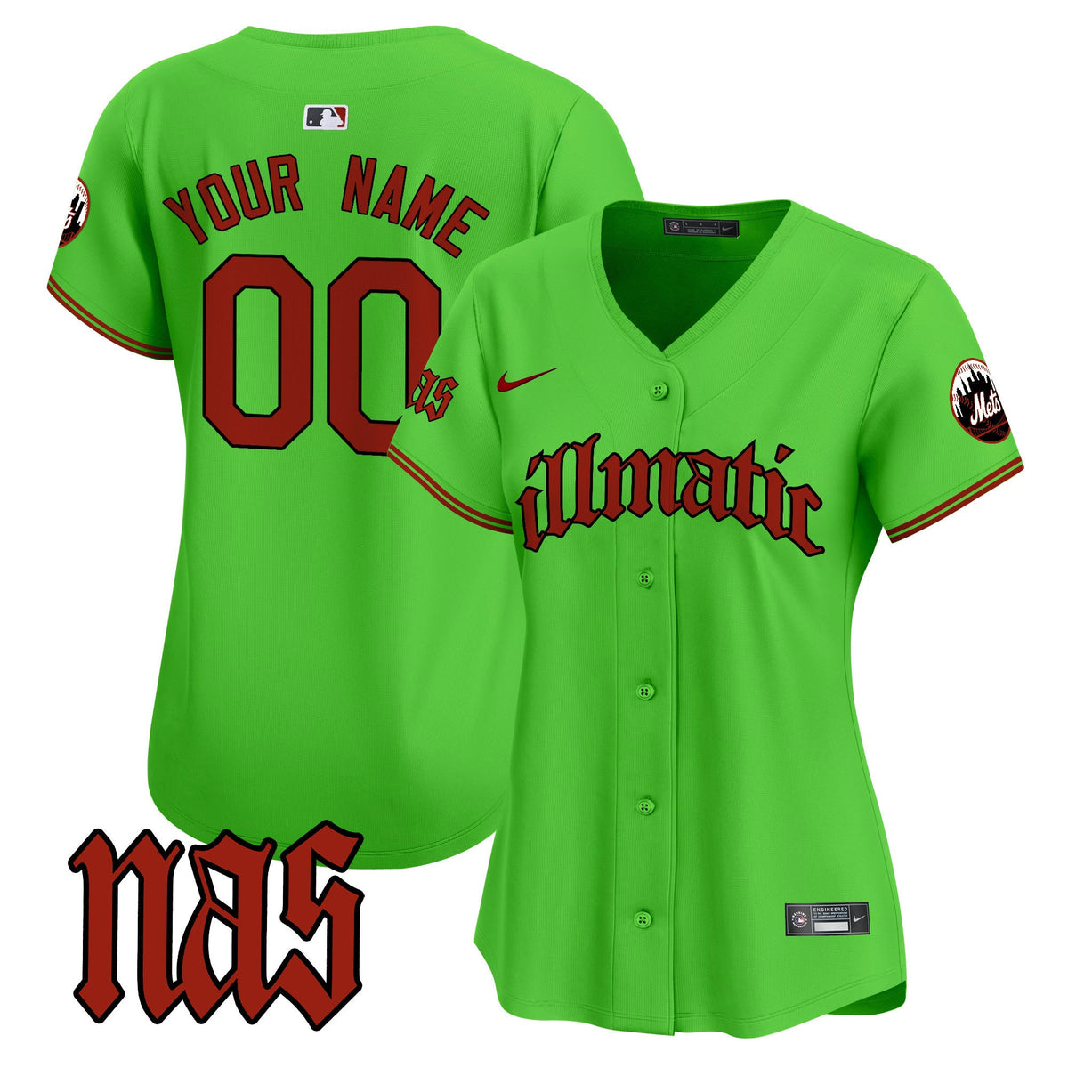 Mets Nas Illmatic Vapor Premier Limited Custom Jersey - All Stitched