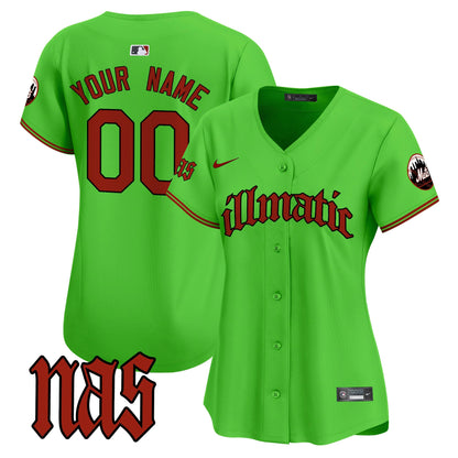 Mets Nas Illmatic Vapor Premier Limited Custom Jersey - All Stitched