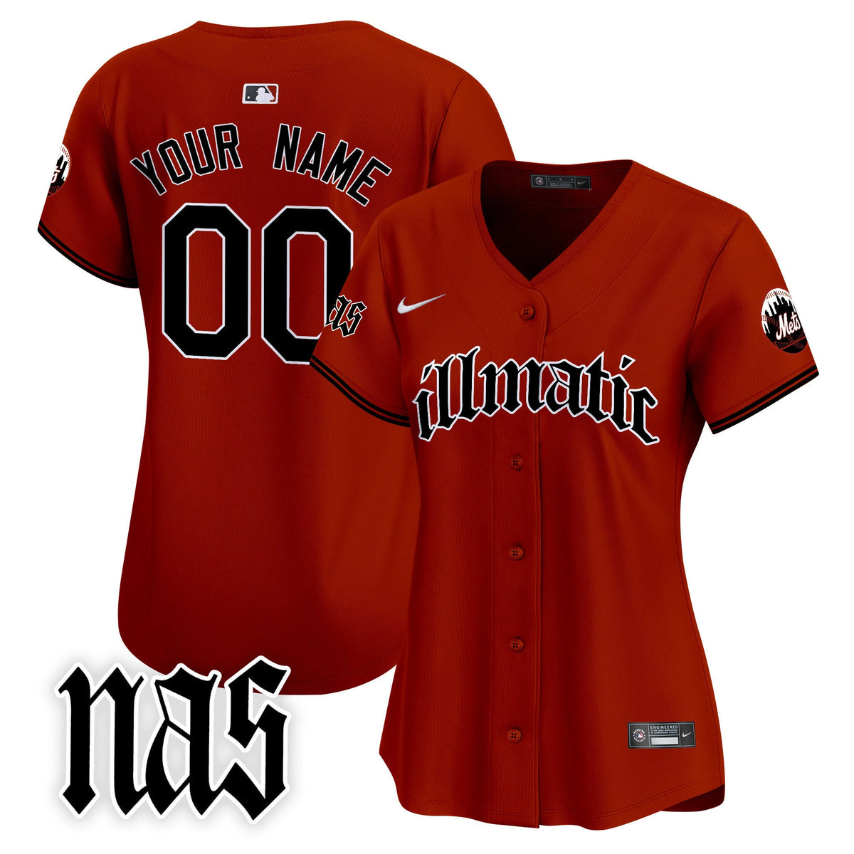 Mets Nas Illmatic Vapor Premier Limited Custom Jersey - All Stitched