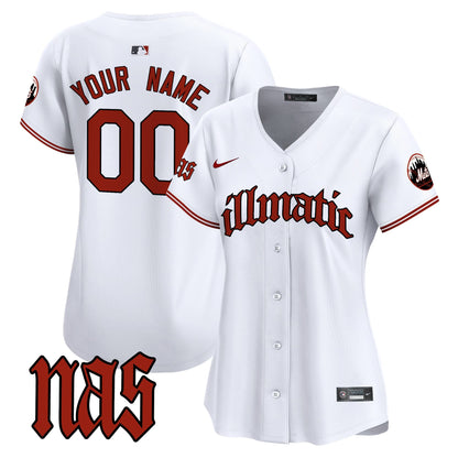 Mets Nas Illmatic Vapor Premier Limited Custom Jersey - All Stitched