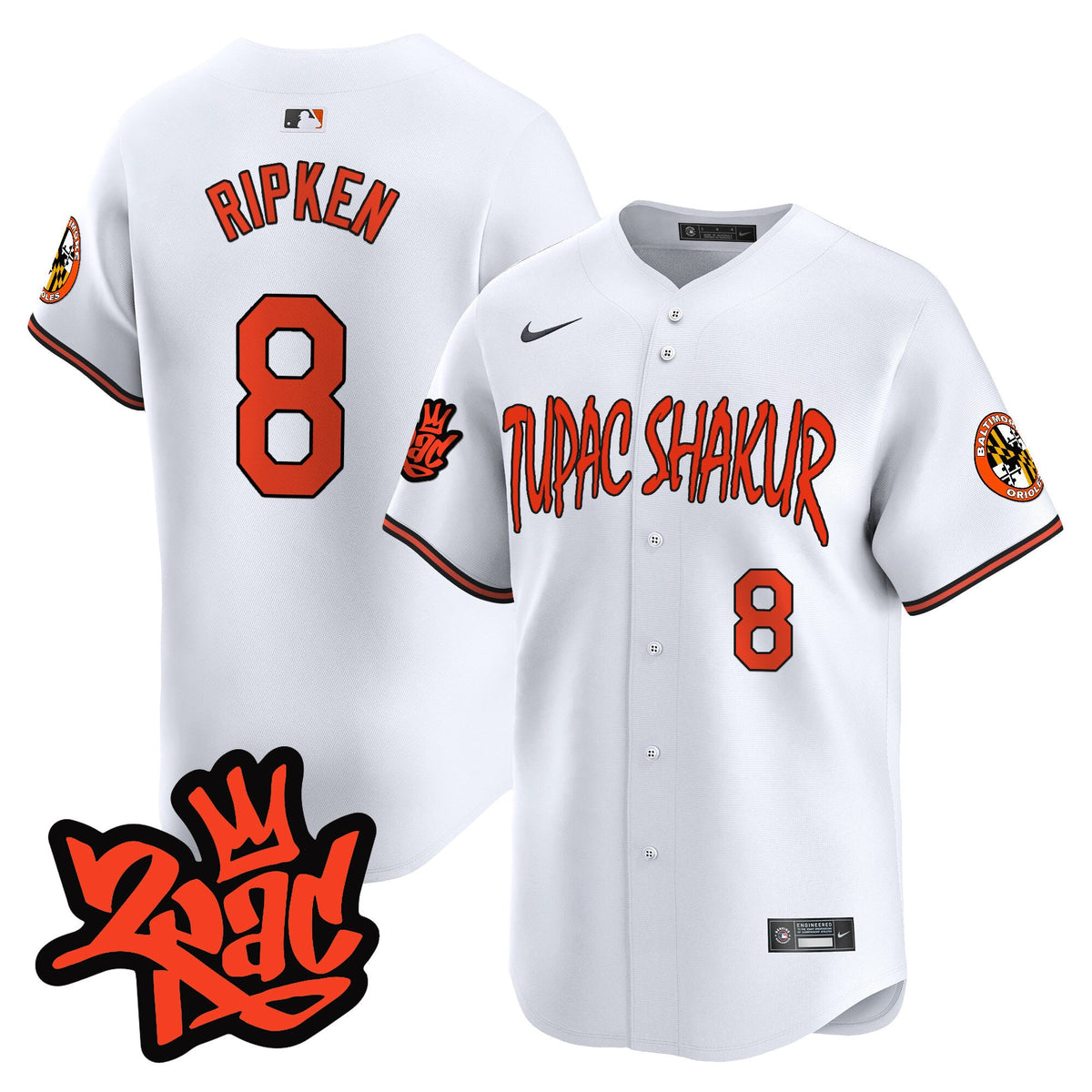 Men’s Baltimore Orioles Tupac Shakur Vapor Premier Limited Jersey - All Stitched