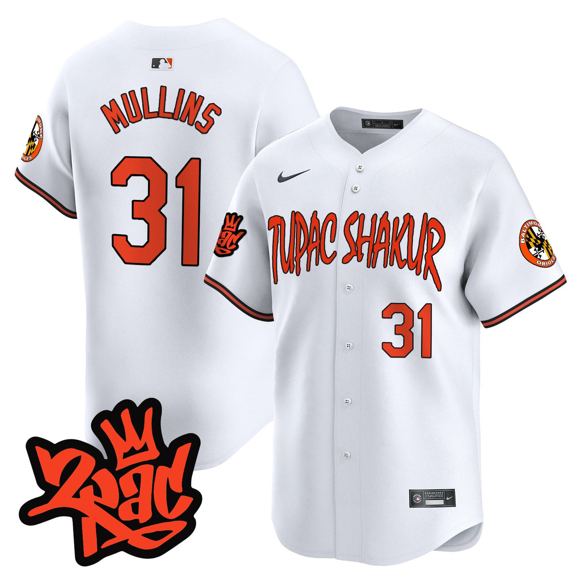 Men’s Baltimore Orioles Tupac Shakur Vapor Premier Limited Jersey - All Stitched
