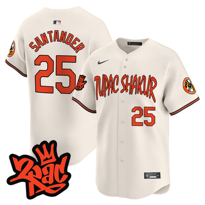Men’s Baltimore Orioles Tupac Shakur Vapor Premier Limited Jersey - All Stitched
