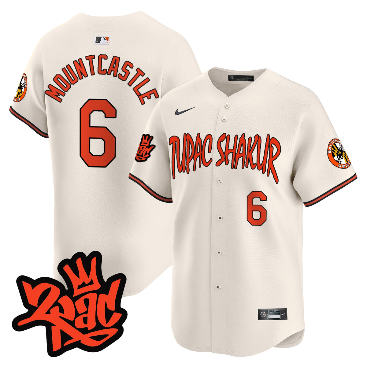 Men’s Baltimore Orioles Tupac Shakur Vapor Premier Limited Jersey - All Stitched