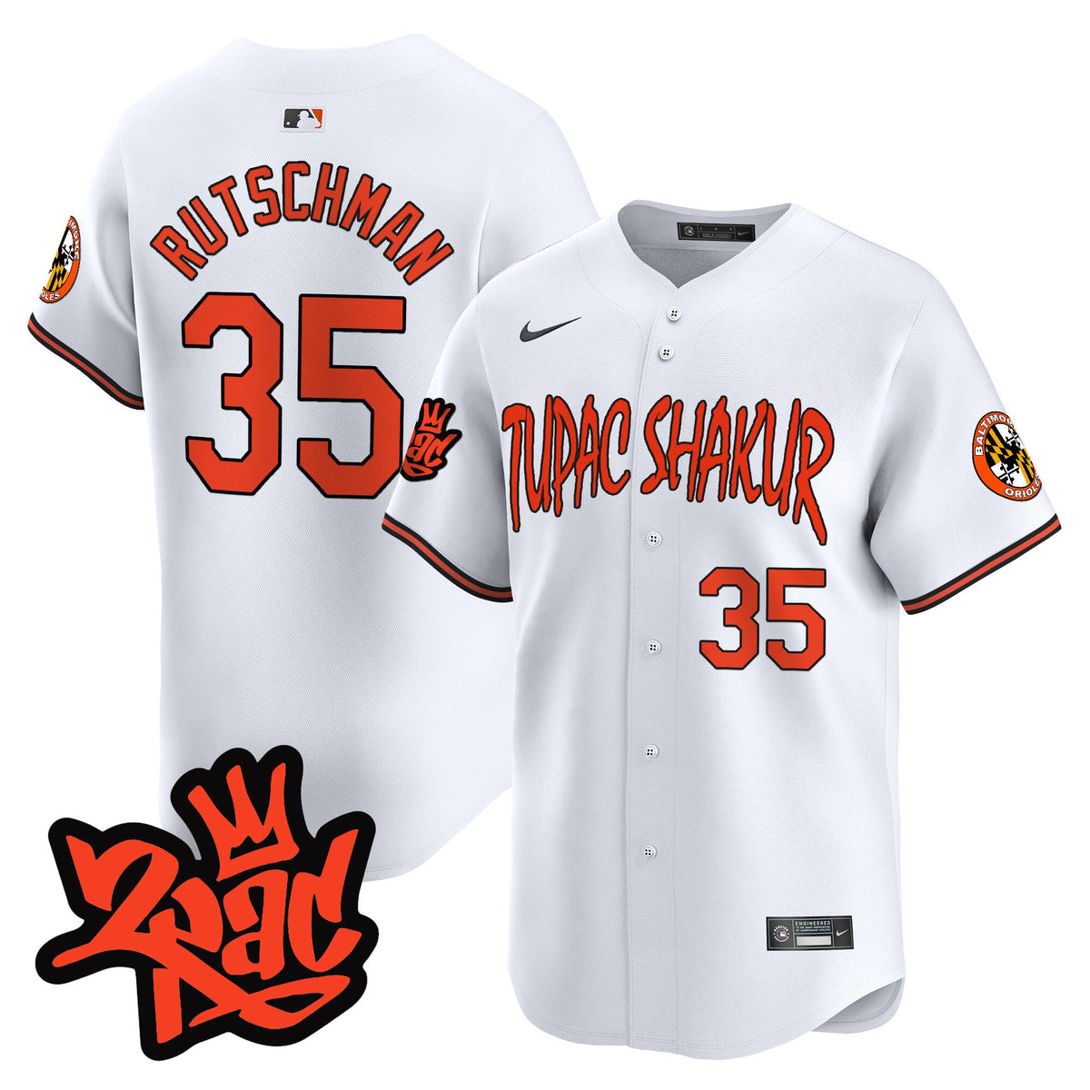 Men’s Baltimore Orioles Tupac Shakur Vapor Premier Limited Jersey - All Stitched