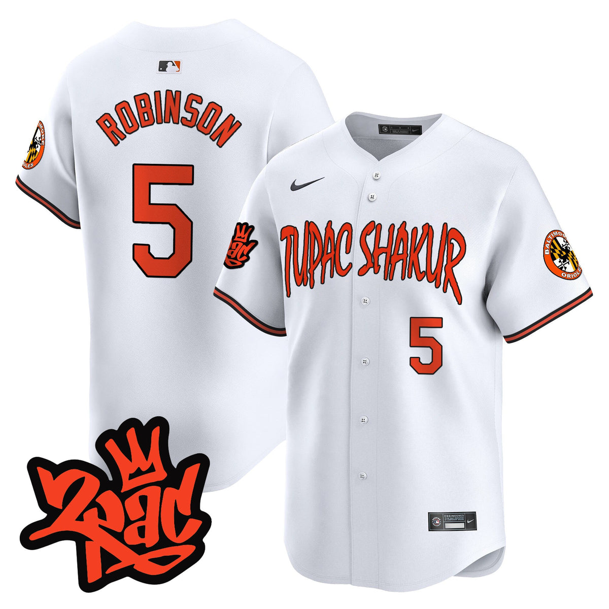Men’s Baltimore Orioles Tupac Shakur Vapor Premier Limited Jersey - All Stitched