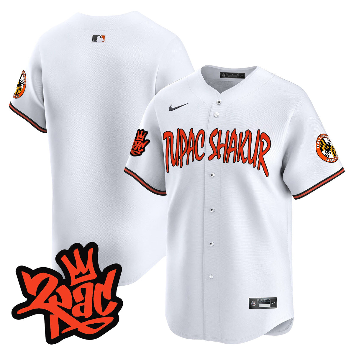 Men’s Baltimore Orioles Tupac Shakur Vapor Premier Limited Jersey - All Stitched