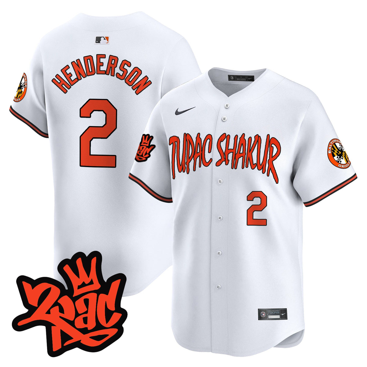 Men’s Baltimore Orioles Tupac Shakur Vapor Premier Limited Jersey - All Stitched