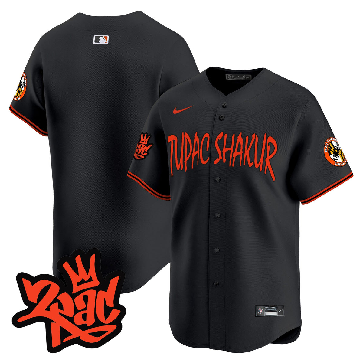 Men’s Baltimore Orioles Tupac Shakur Vapor Premier Limited Jersey - All Stitched