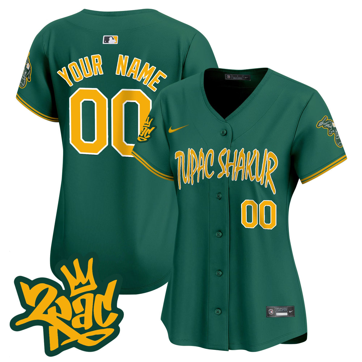Oakland Athletics Tupac Shakur Vapor Premier Limited Custom Jersey - All Stitched