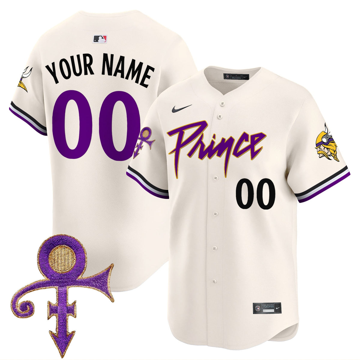 Minnesota Vikings Prince Patch Vapor Premier Limited Custom Jersey - All Stitched
