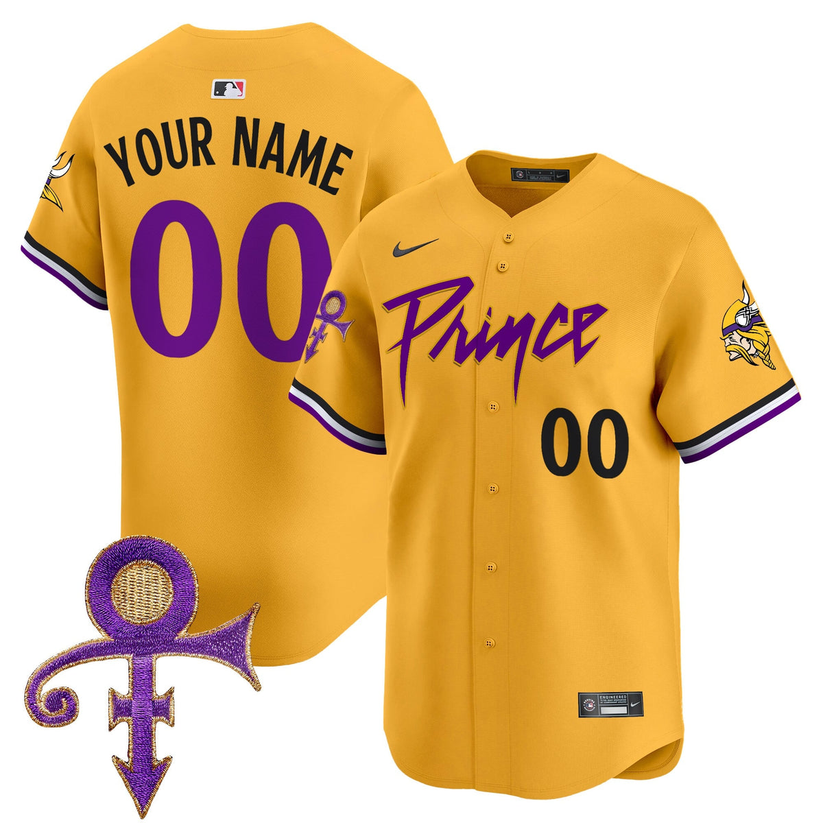 Minnesota Vikings Prince Patch Vapor Premier Limited Custom Jersey - All Stitched