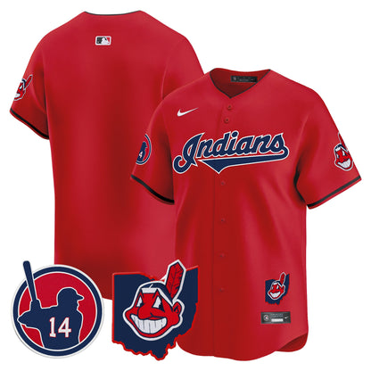 Men's Cleveland Indians Larry Doby Patch Vapor Premier Limited Jersey - All Stitched