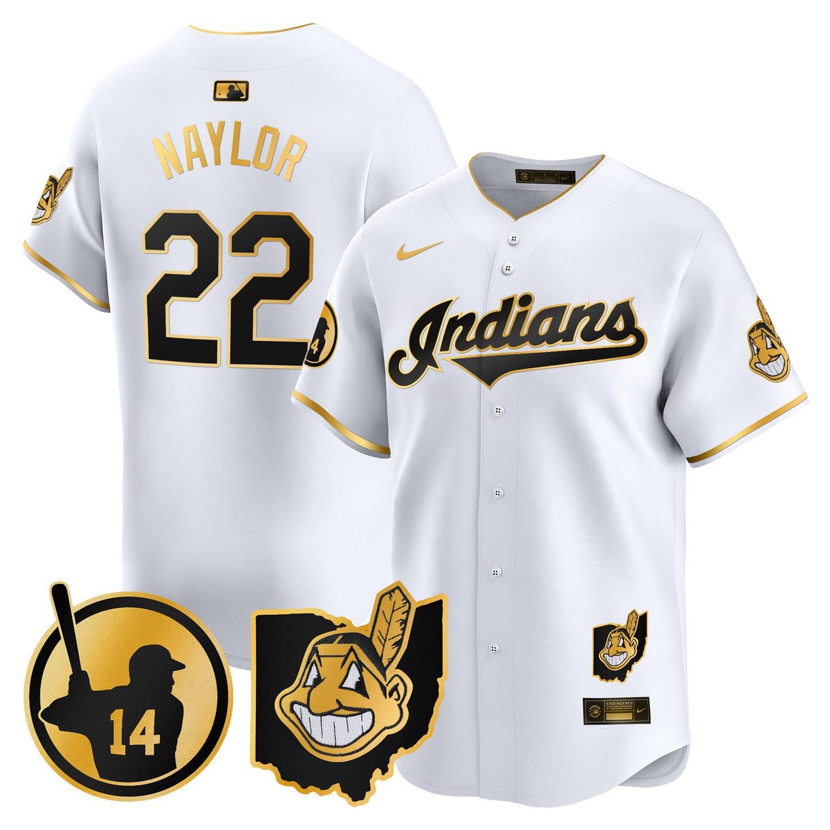 Men's Cleveland Indians Larry Doby Patch Vapor Premier Limited Jersey - All Stitched