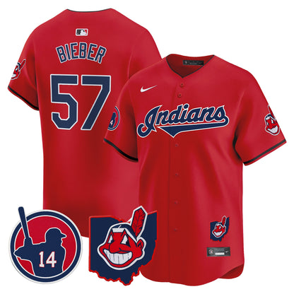 Men's Cleveland Indians Larry Doby Patch Vapor Premier Limited Jersey - All Stitched