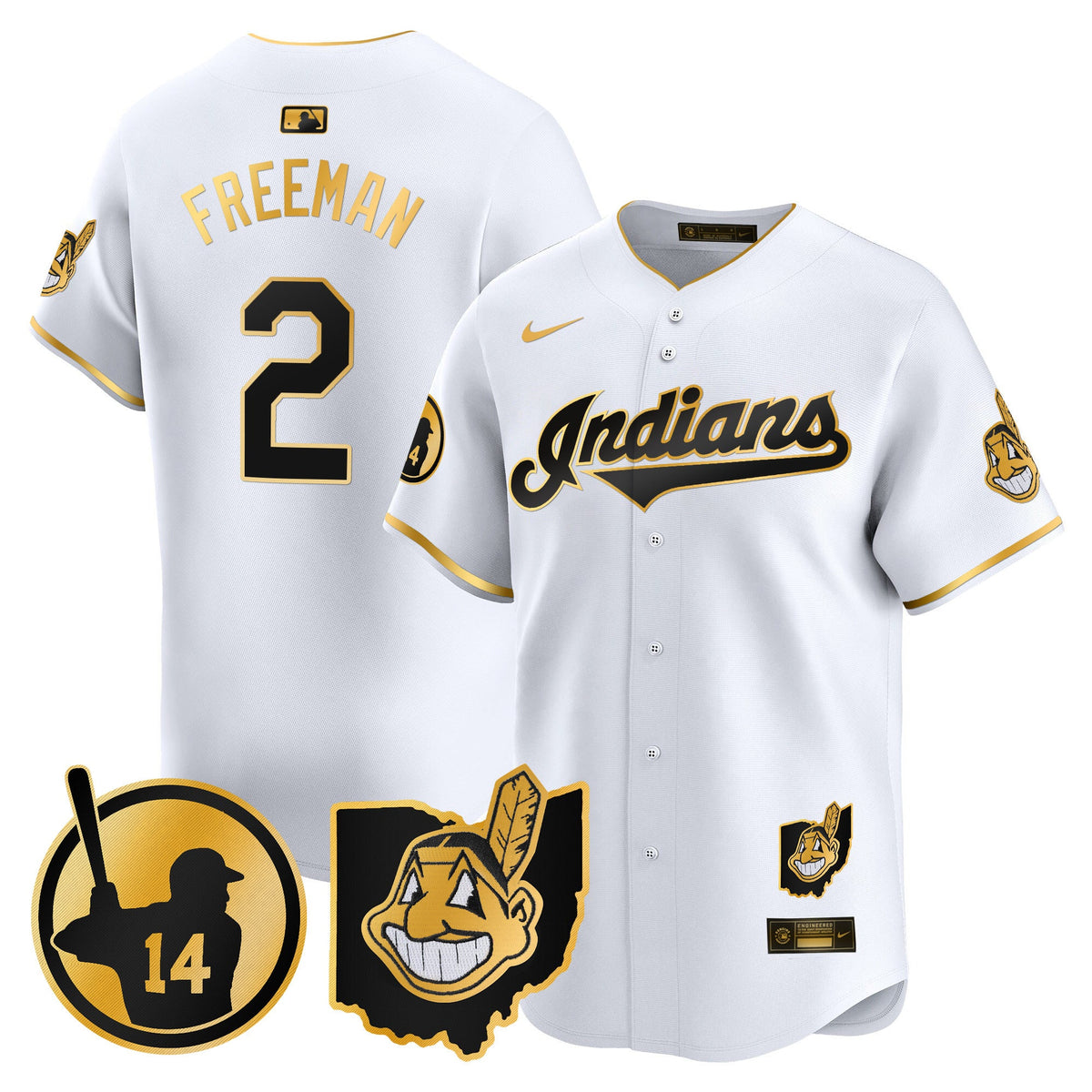 Men's Cleveland Indians Larry Doby Patch Vapor Premier Limited Jersey - All Stitched