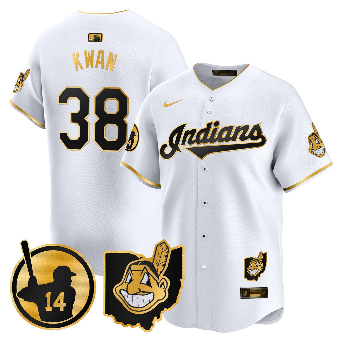 Men's Cleveland Indians Larry Doby Patch Vapor Premier Limited Jersey - All Stitched
