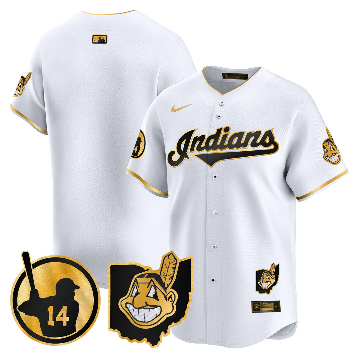 Men's Cleveland Indians Larry Doby Patch Vapor Premier Limited Jersey - All Stitched
