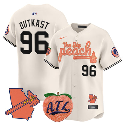 Men's Atlanta Braves The Big Peach Vapor Premier Limited Jersey V2 - All Stitched