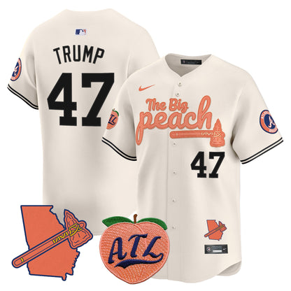 Men's Atlanta Braves The Big Peach Vapor Premier Limited Jersey V2 - All Stitched