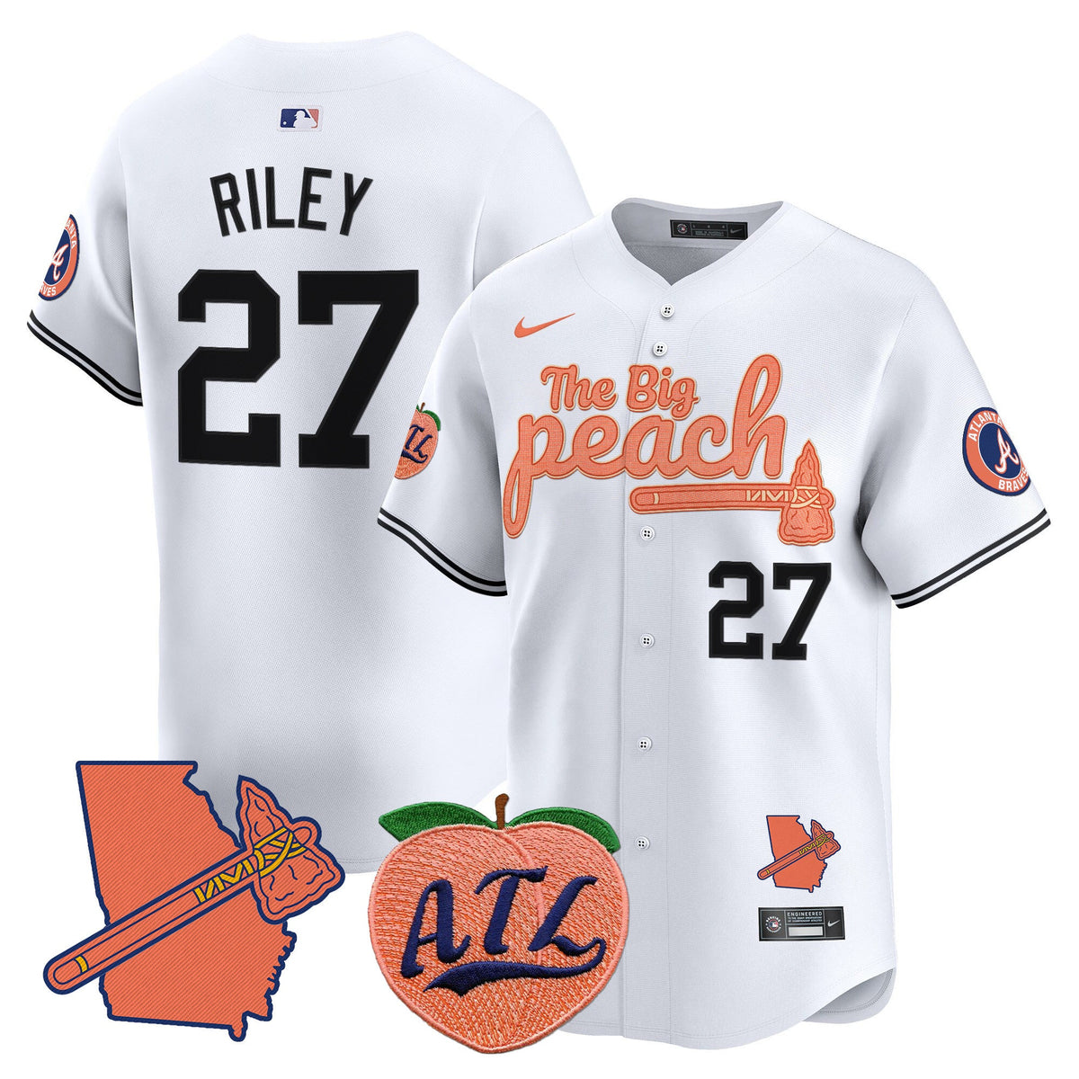 Men's Atlanta Braves The Big Peach Vapor Premier Limited Jersey V2 - All Stitched