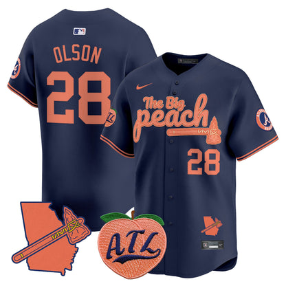Men's Atlanta Braves The Big Peach Vapor Premier Limited Jersey V2 - All Stitched