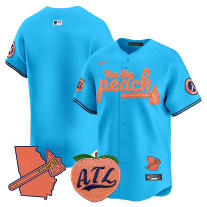 Men's Atlanta Braves The Big Peach Vapor Premier Limited Jersey V2 - All Stitched