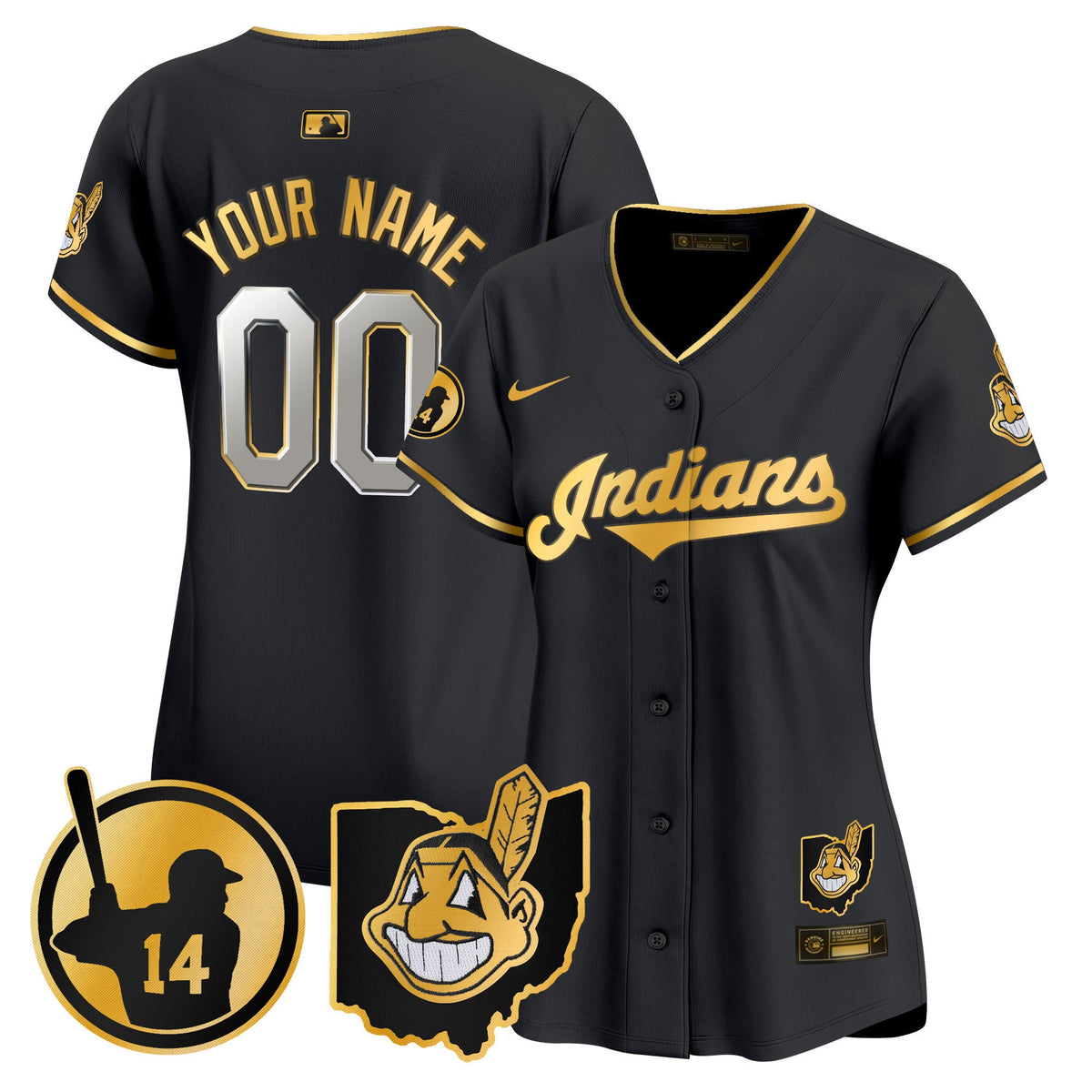 Cleveland Indians Larry Doby Patch Vapor Premier Limited Custom Jersey - All Stitched