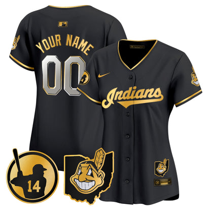 Cleveland Indians Larry Doby Patch Vapor Premier Limited Custom Jersey - All Stitched