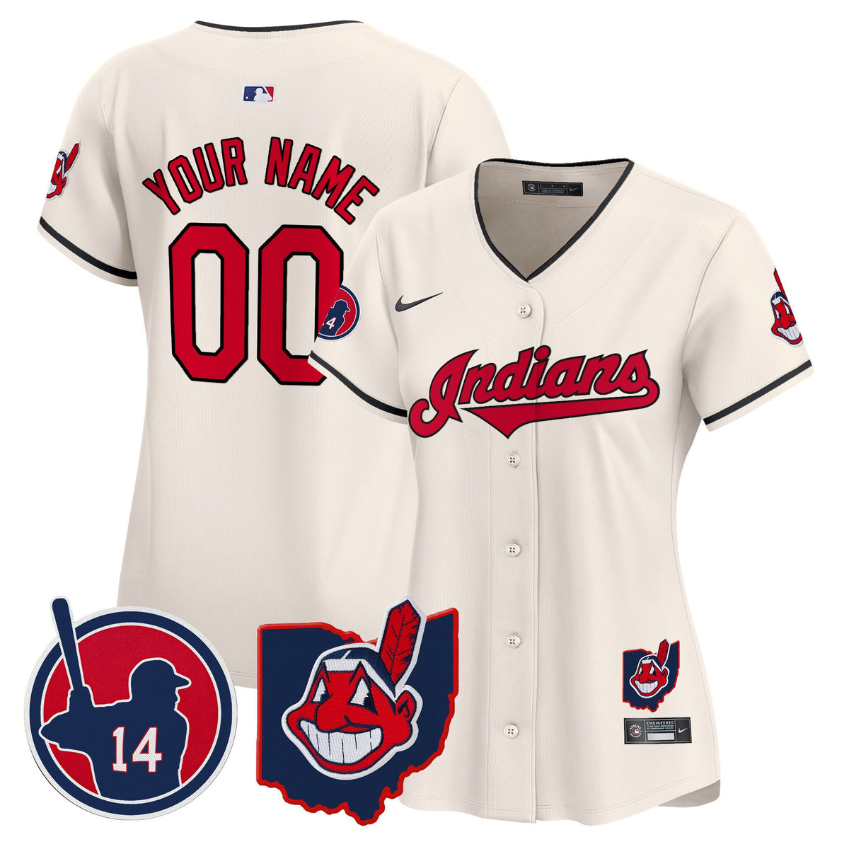 Cleveland Indians Larry Doby Patch Vapor Premier Limited Custom Jersey - All Stitched