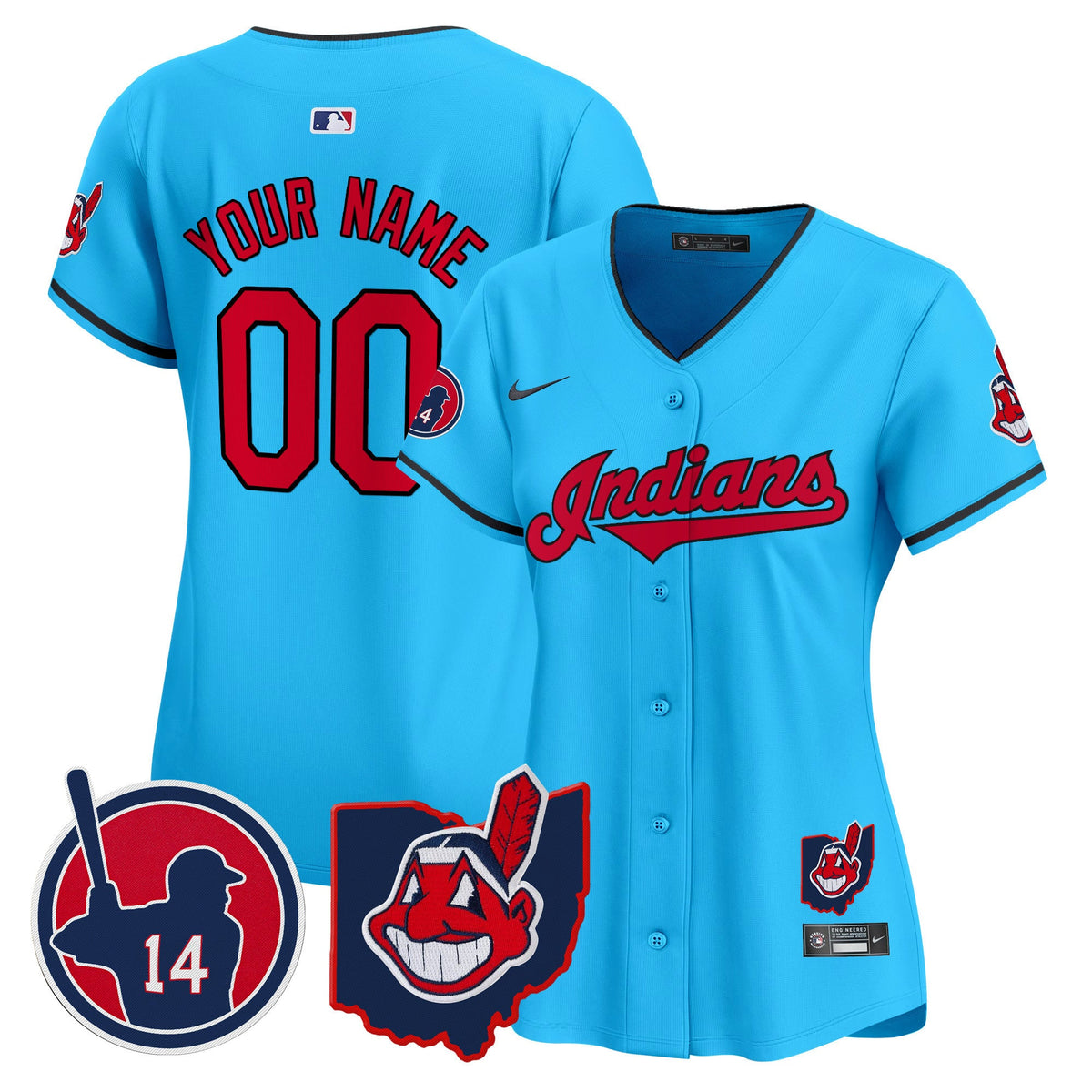 Cleveland Indians Larry Doby Patch Vapor Premier Limited Custom Jersey - All Stitched