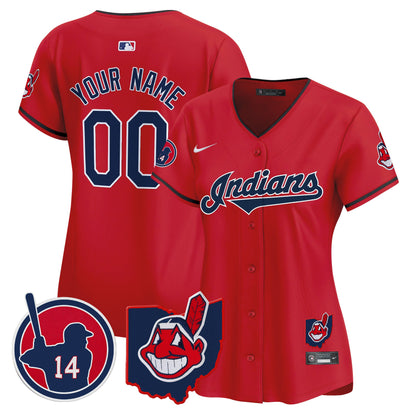 Cleveland Indians Larry Doby Patch Vapor Premier Limited Custom Jersey - All Stitched