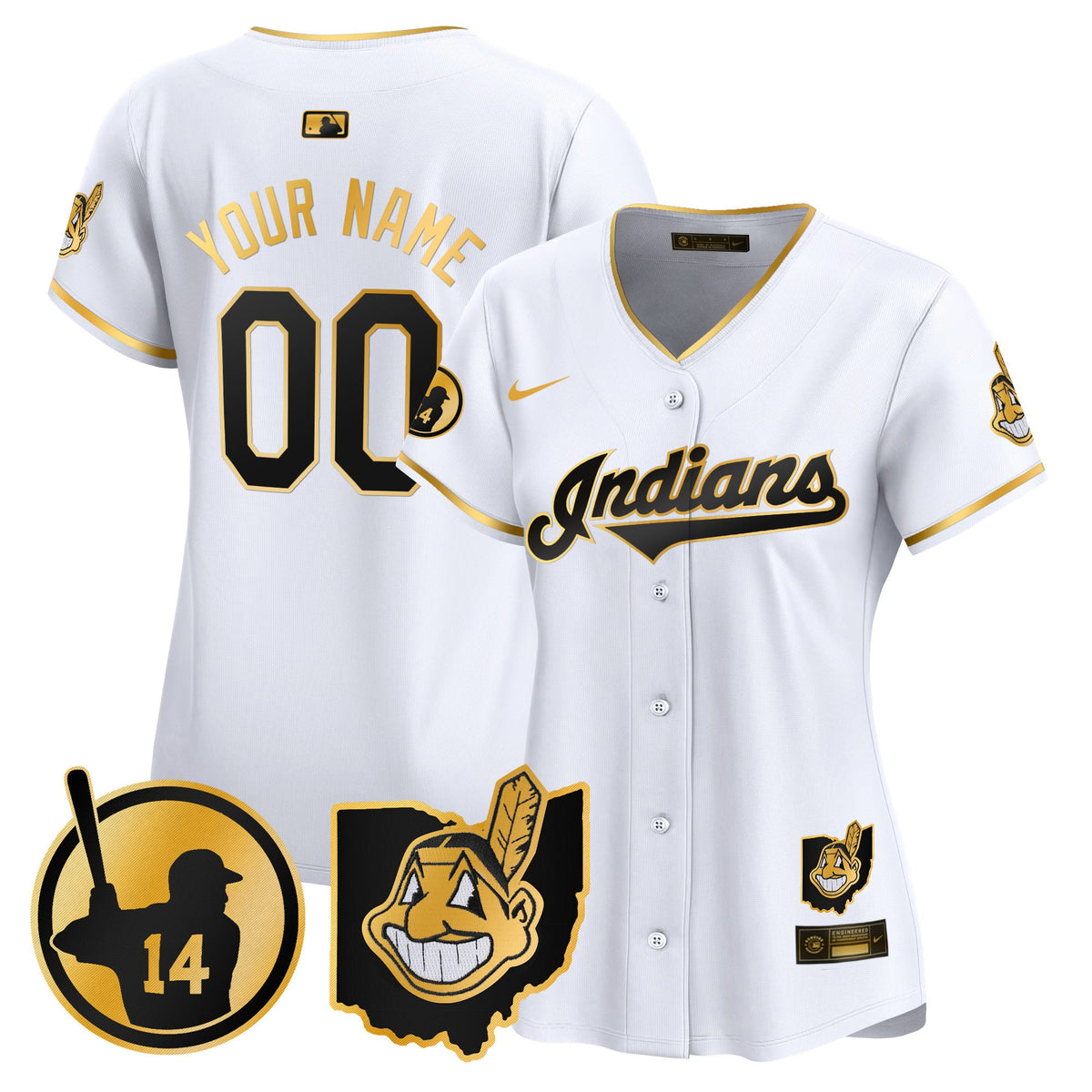 Cleveland Indians Larry Doby Patch Vapor Premier Limited Custom Jersey - All Stitched