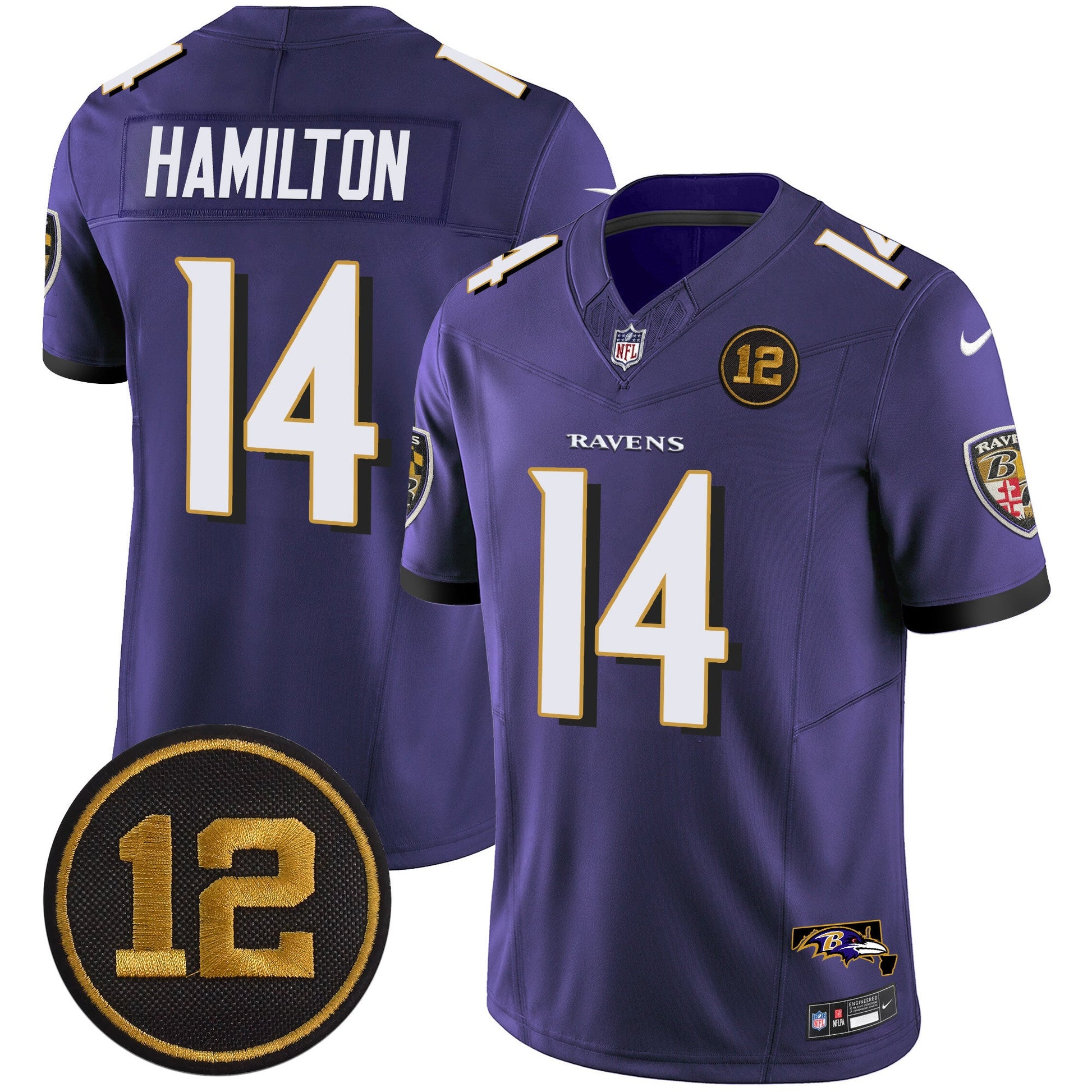 Men's Ravens Jacoby Jones Patch Vapor Limited Jersey - All Stitched