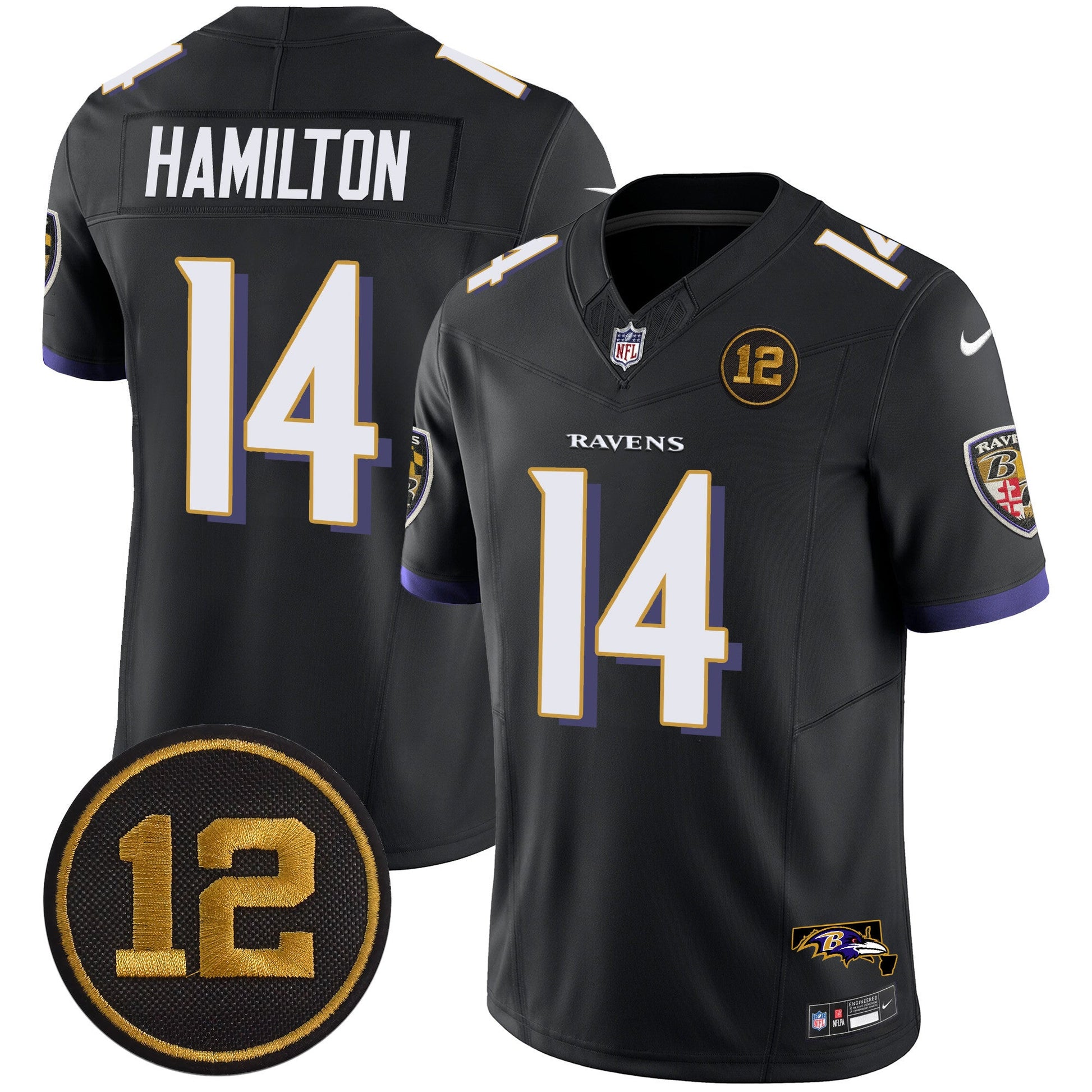 Men's Ravens Jacoby Jones Patch Vapor Limited Jersey - All Stitched