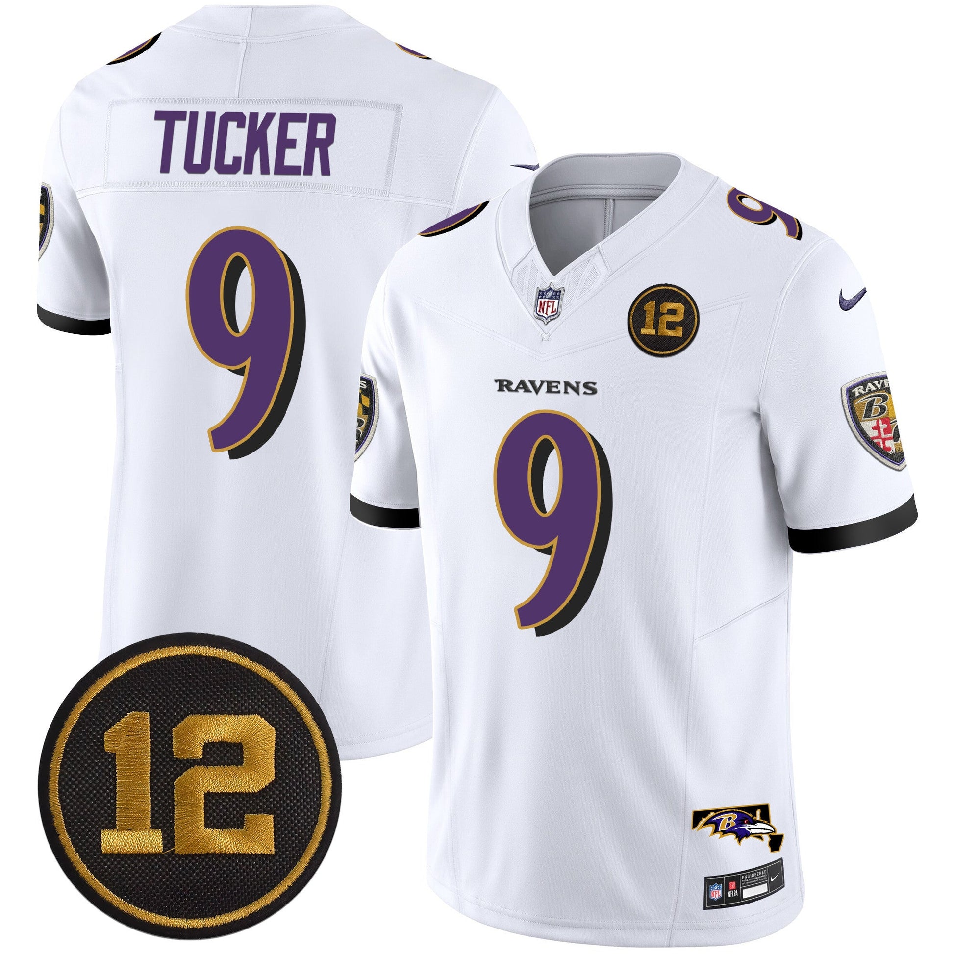Men's Ravens Jacoby Jones Patch Vapor Limited Jersey - All Stitched