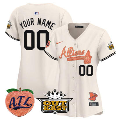 Atlanta Braves Atliens & Peach Vapor Premier Limited Custom Jersey - All Stitched