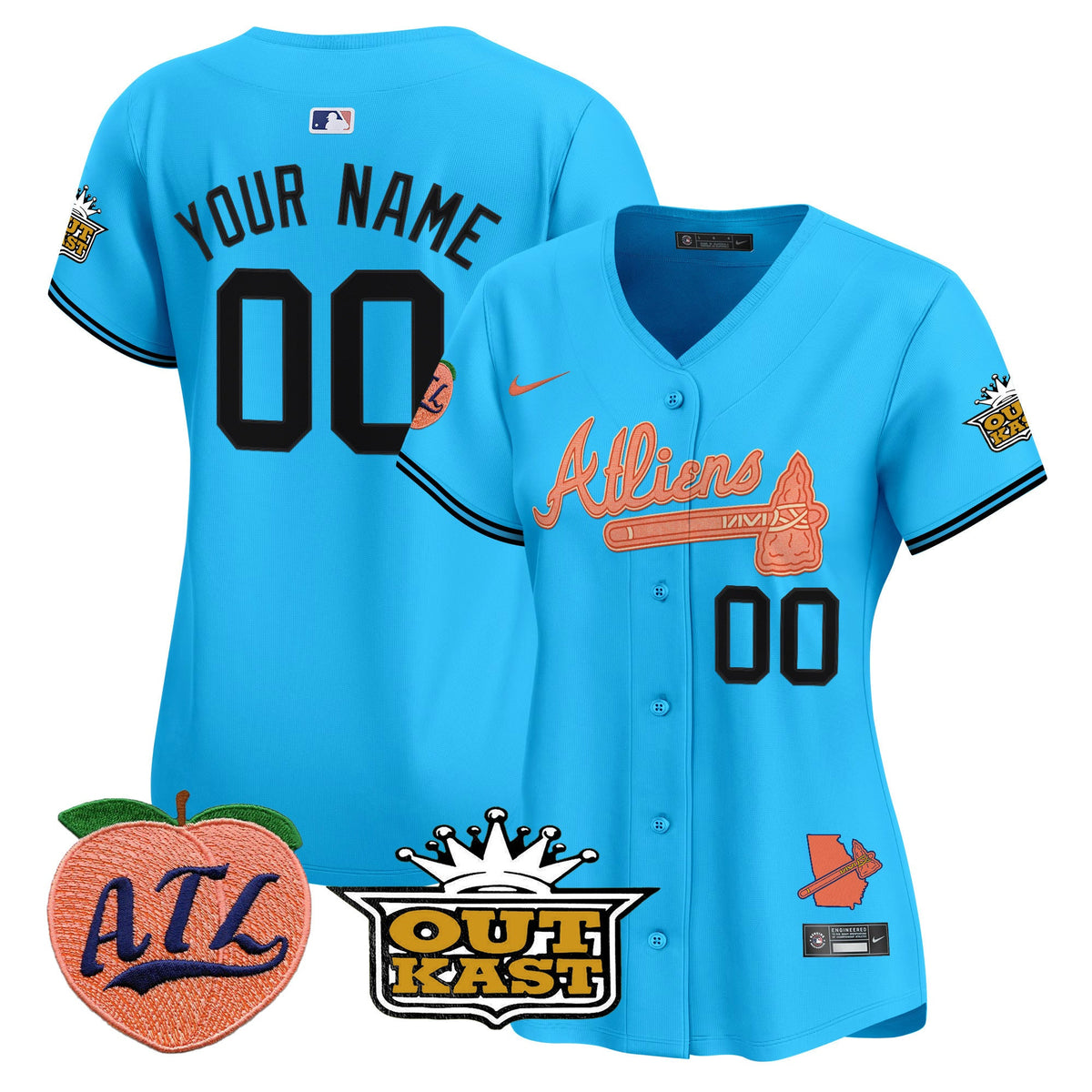 Atlanta Braves Atliens & Peach Vapor Premier Limited Custom Jersey - All Stitched
