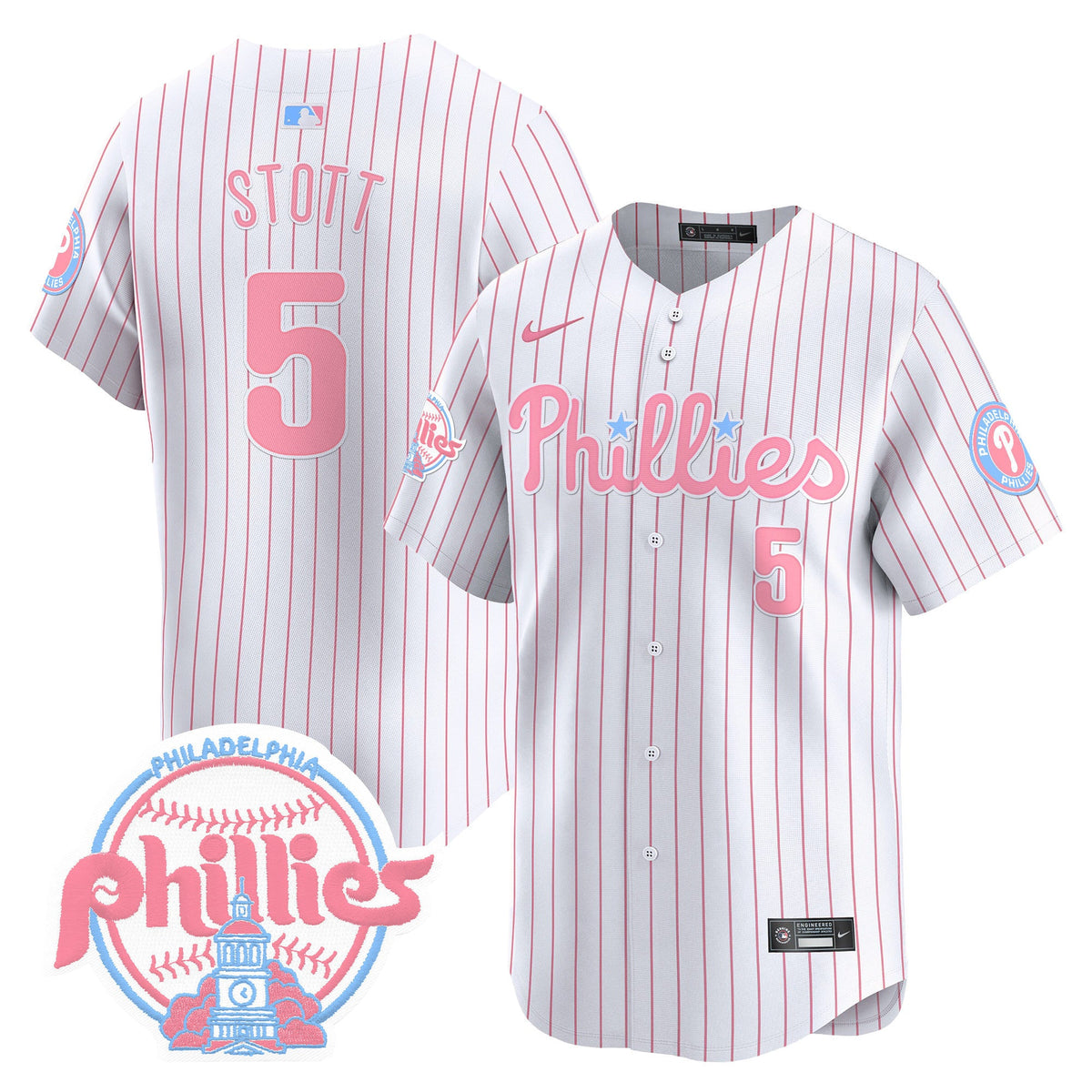 Unisex Phillies Bubblegum Pink Vapor Premier Limited Jersey V2 - All Stitched